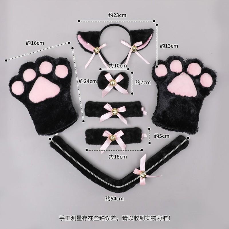 Plush Cat Paw Gloves Lolita Cosplay Costume Cartoon Handwear Soft Furry Fingerless
