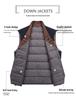 Men's 2025 Winter 100% Wool Tweed Down Vest - White Duck Down, Business Casual Style
