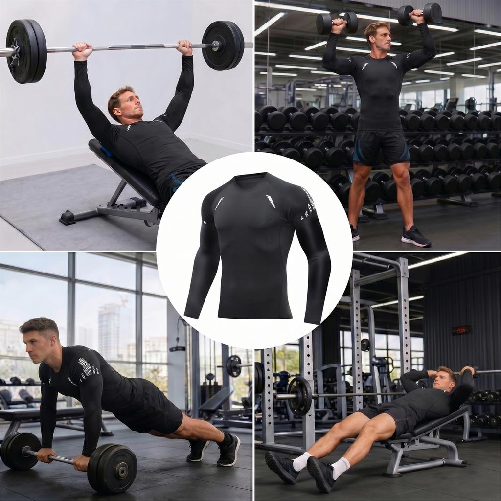 Men's Long Sleeve Swim Shirt Rash Guard Quick Dry UV Protection Surfing Beachwear for Swimming Water Sports and Outdoor Activities