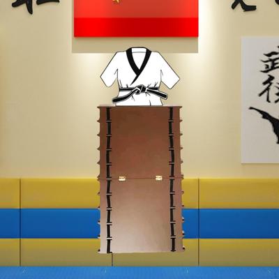 Trä Karate Bältes Display Rack Organizer Ställ Lättvikt Praktisk Vägg