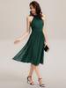 Ever-Pretty Women's Glitter Halter Cocktail Dresses Sleeveless Pletaed A-Line Midi Evening Dresses