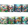 8Pcs Flower Envelope Rhinestone Painting Card Kit Diamond Daily Wish Card Diamond Painting Greeting Card for Adults Beginners