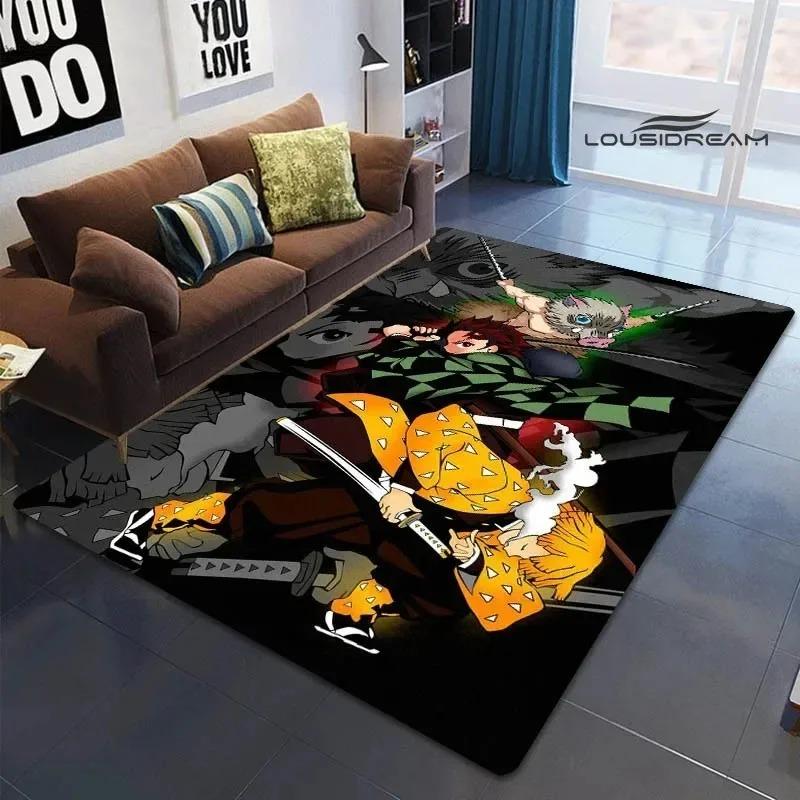 Demon Slayer Printed Carpet for Living Room Decoration Japanese Anime Bedroom Area Rug Non-slip Home Bathroom Floor Mat