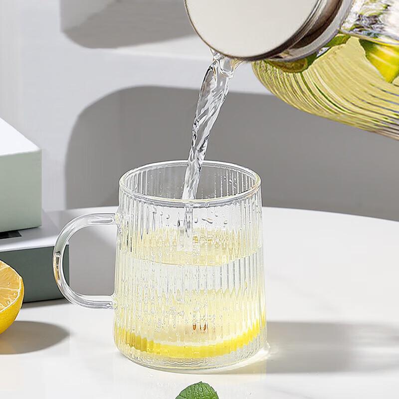 Vertical Stripe High Borosilicate Glass Handle Cups