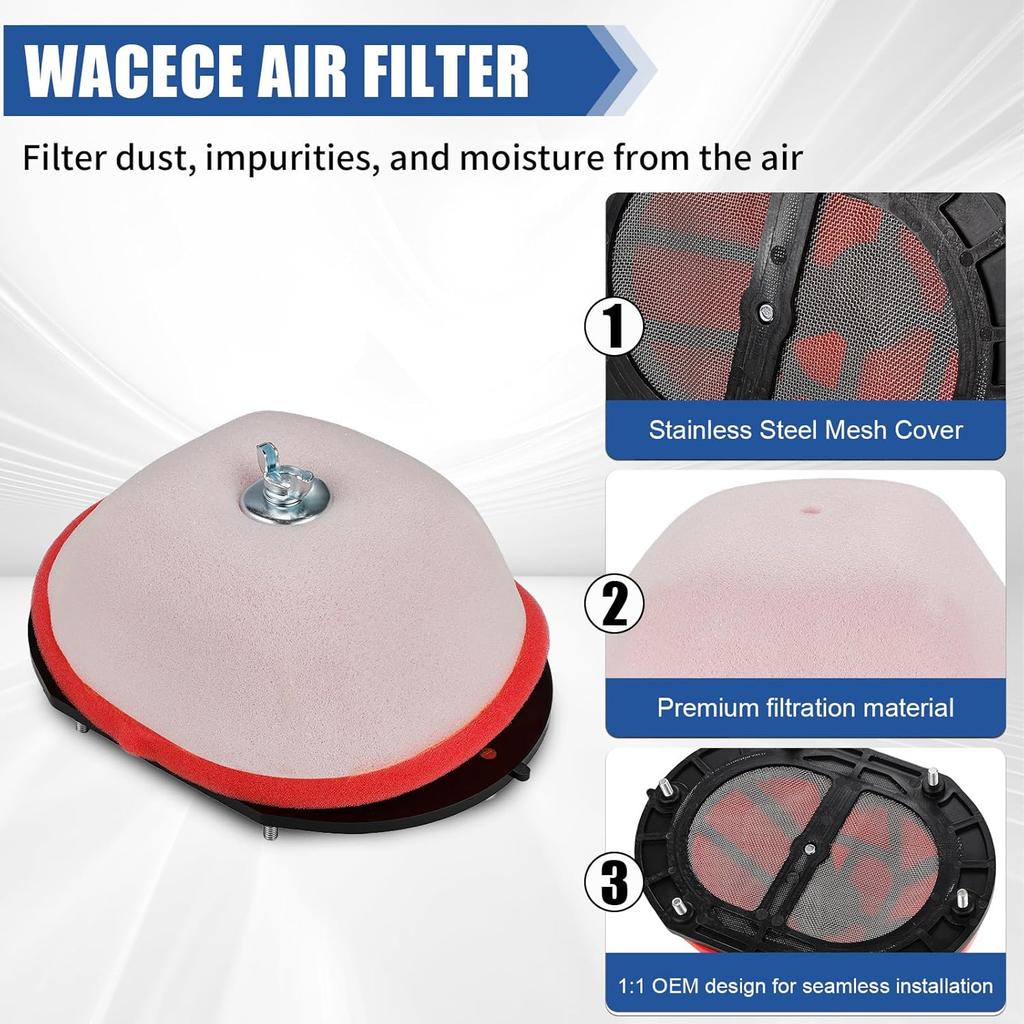 ATV Air Filter with Filter Cage Holder Basket for Blaster 200 YFS200 1988-2006/Raptor 250 YFM250 2008-2013/Raptor 125 YFM125 2011-2013/Breeze 125