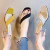 Fashion Sexy Womans Thin Heel Sandals Summer Model Transparent Open Toe High Heels Jelly Slippers Pumps Party Banquet Sandalias De Mujer