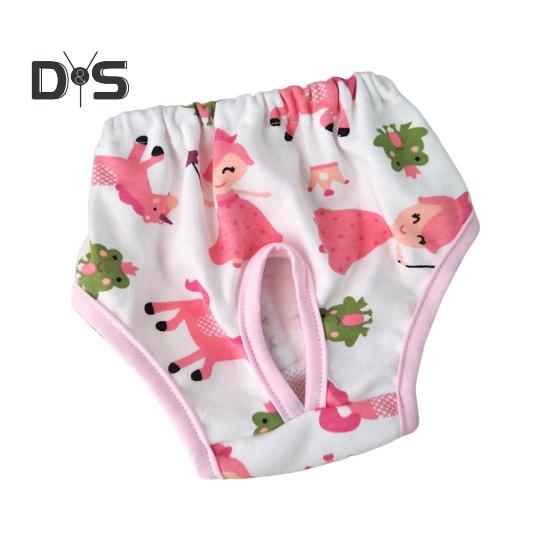 

Штаны для менструации у собак Товары для животных Мультяшный принт Подгузник для менструации у собак Дышащие физиологические трусики для домашних животных Одежда для собак M белый