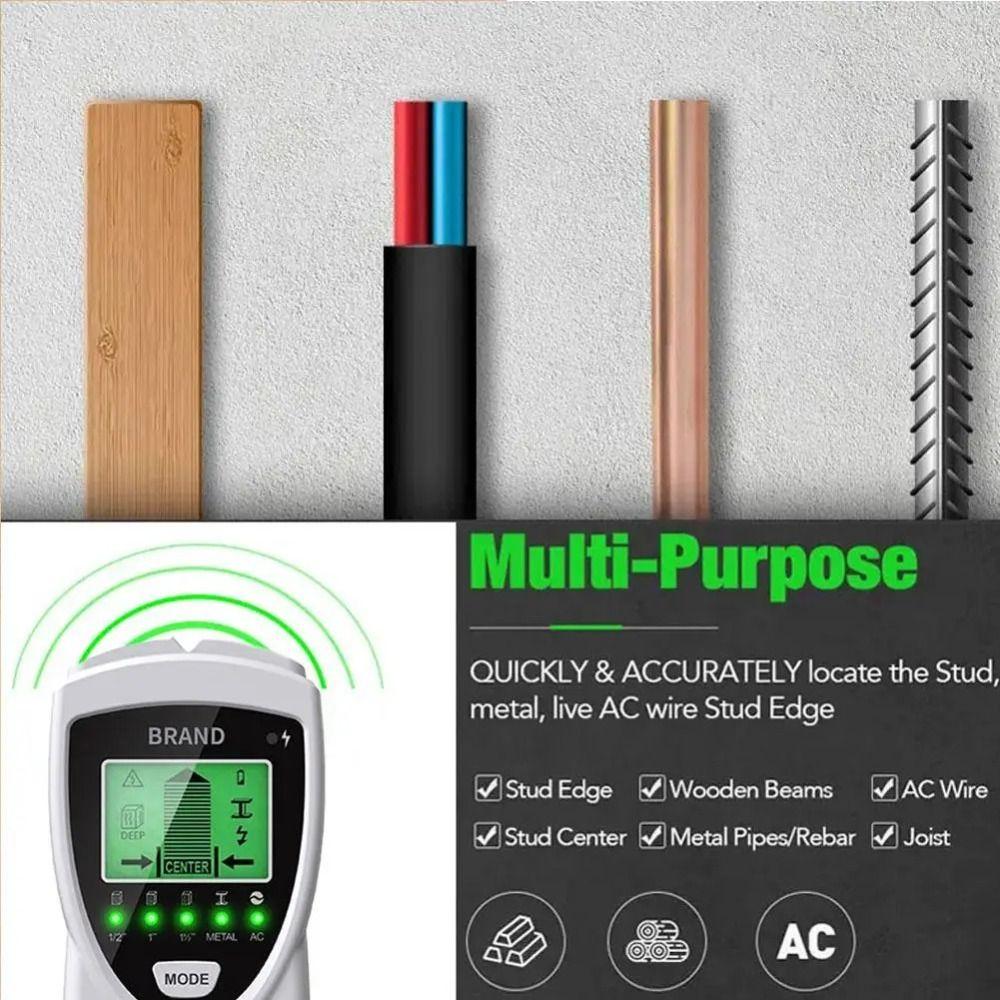 5 in 1 Metal Detector for Studs LED Display Wall Scanner  Metal/Wood/AC Live Wire Detection