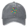 Autism Awareness Hands Baseball Cap Washed Cotton Adjustable Curved Brim Casual Outdoor Hat