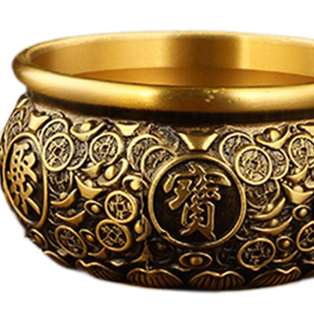 Chinese Treasure Bowl Decorative Feng Shui Decor Treasure Basin Treasure Bowl for Restaurant Office Shop Desk Housewarming Gift
