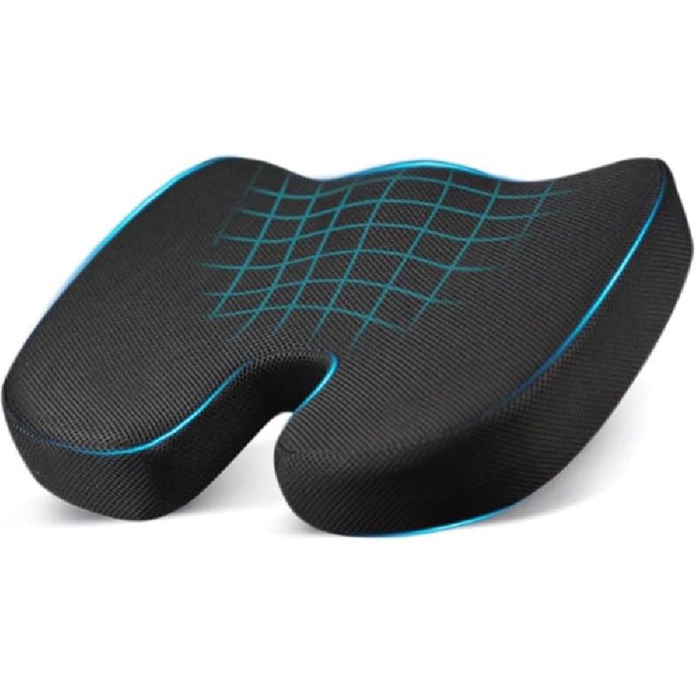 DITSONEO Memory Foam Seat Cushion for Office Chairs & Car Seat, Anti-Slip Ergonomic Chair Cushion for Pressure Relief, Back Support