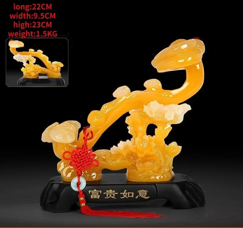 Imitation Jade Ruyi Ornaments Resin Crafts Home Decor Accessories Desk TV Cabinet Decorations