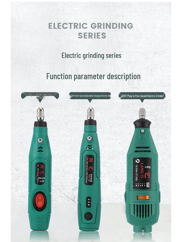 Electric Handheld Mini Grinder for Wood, Jade Carving & Polishing