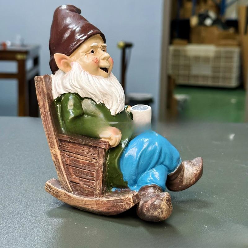 

Карликовое кресло-качалка Карликовые смоляные поделки Деревенские украшения Дизайн Украшения для дома Украшение для двора