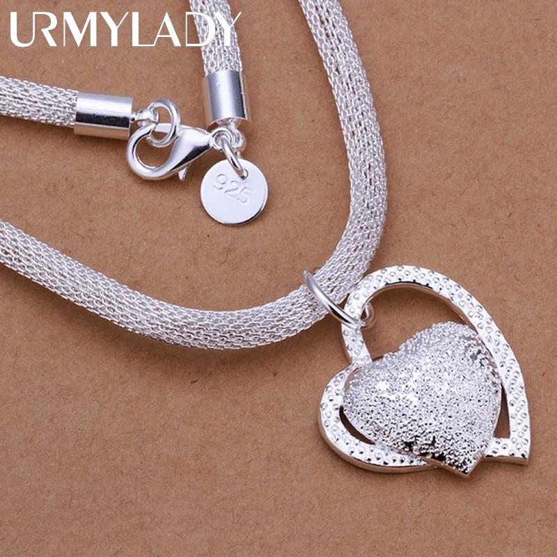 

925 Sterling Silver Necklace Gorgeous Charm Fashion Heart Wedding Lady Love for Women Luxury Jewelry 45cm