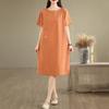 Short Sleeve Plus Size Cotton Vintage Embroidery New In Dresses for Women Casual Loose Midi Summer Dress