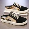 Summer Half Slippers Men's One-pedal Casual Breathable Men's Shoes Printed Trendy Bag Head Slippers Soft Sole Comfortable Sandals