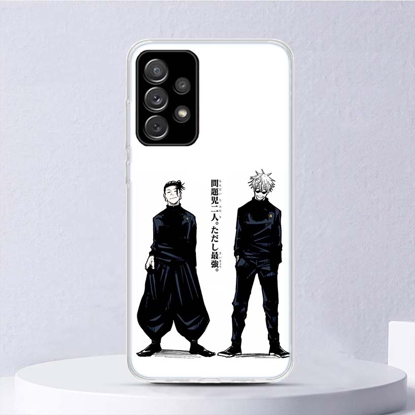 Black White Kaisen J-Jujutsu Soft Case For Samsung Galaxy A16 A15 A14 A13 A56 A55 A54 A53 Phone Cover A26 A36 A25 A35 A24 A34 A2