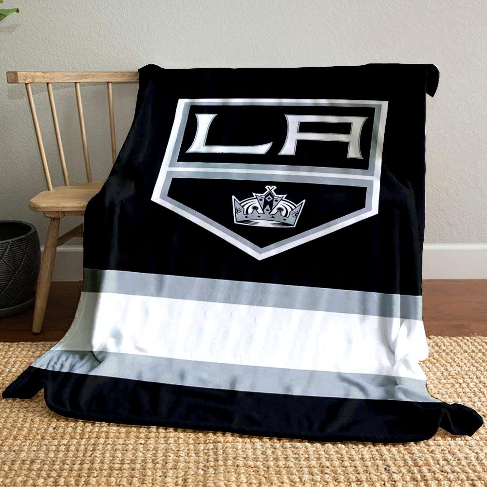 LA Kings Logo on Black Blanket Patterned blanket, flannel, suitable for all seasons, home decor, warm and cozy
