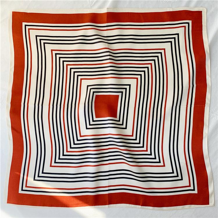 53*53 см квадратный шелковый шарф женский модный принт маленький шейный платок офисный — фото 26