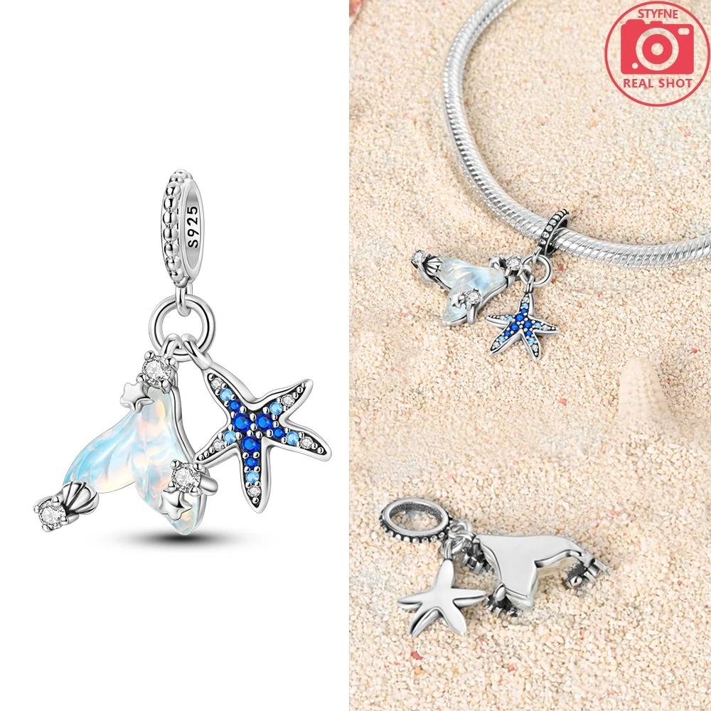 Charms Coppermarine Element Starfish Fish Tail Pendants Fit Charms Plataoriginal Bracelet Beads Women Jewellery Making