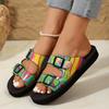 Thick-soled Slippers Women's Slippers Large Size Belt Buckle Light Foam Soft Bottom Color Slippers Women