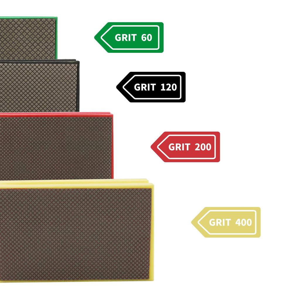 HOMESOM Electroplated Diamond Hand Polishing Pads Grit Glass Grinding Pads Stone Marble Ceramic Hand DIY Tool (4 Pieces)