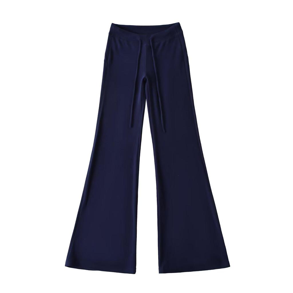 Trendy Women's Fleece Yoga Sweatpants with Drawstring Waist and Micro-flare Design