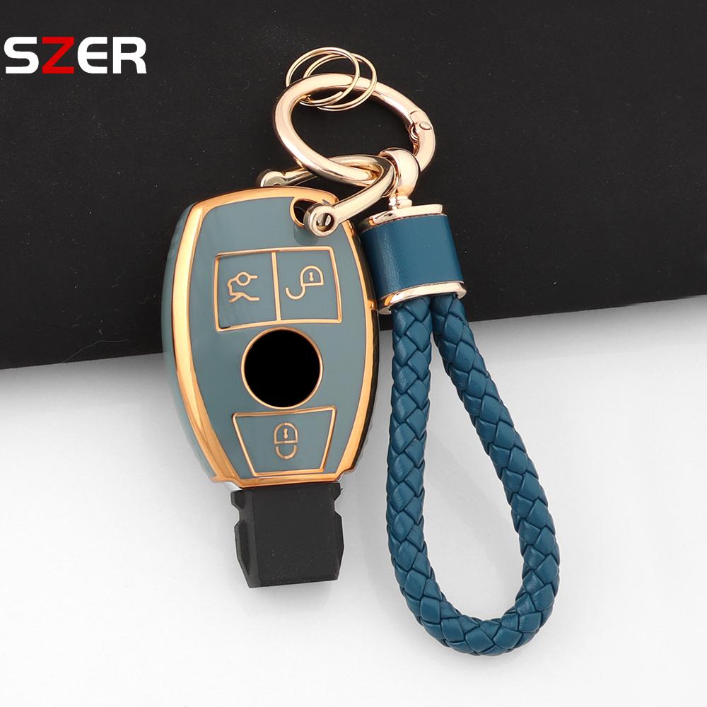Tpu Car Key Case Shell Cover Fob For Mercedes Benz Cla Gla Glc Glk W176 W463 W251 A B C E S Class W204 W211 Accessories
