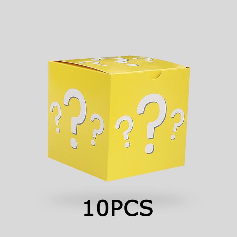 

WTEMPO Вопросительный знак, напечатанный желтый, пустые таинственные коробки, креативные коробки для упаковки подарков-сюрпризов, бумажные коробки для розыгрыша лотереи своими руками, складные подарочные коробки для стаканчиков 10pcs жёлтый