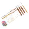 Braid Jewelry Wooden Beads Set Hair Extension Ring Set Wooden Bead Piercing Needle with Single