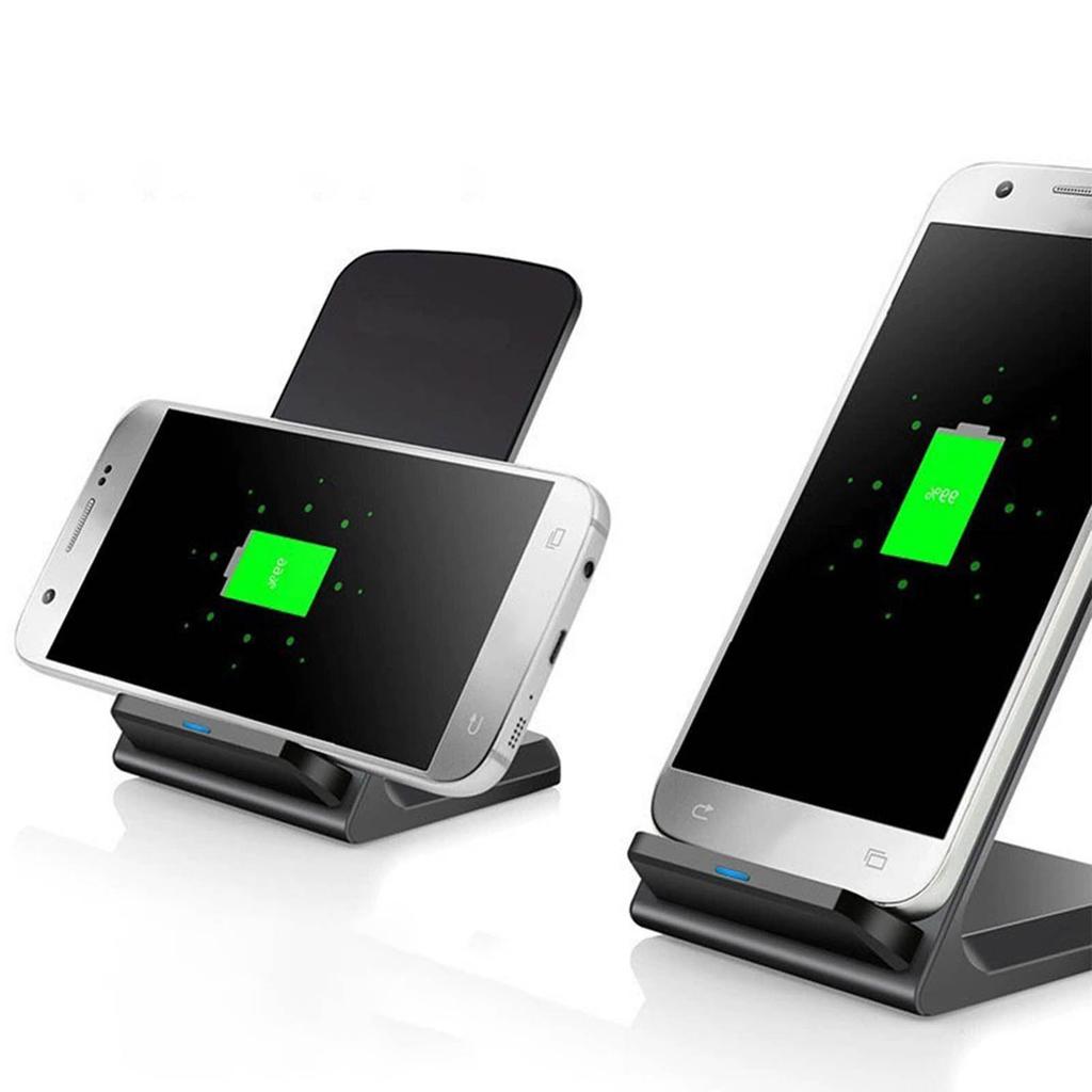 Stojan pro rychlé bezdrátové nabíjení 15W typu C 2 v 1 Držák na mobilní telefon Bezdrátová nabíječka Černá