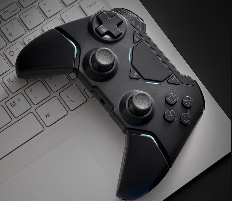Wireless Bluetooth Controller for PS4/PS4 Pro/Slim, Dual Vibration Feedback, Ergonomic Design,PC Compatible,Dark Night Black