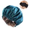 Satin Bonnet Beanie Hat Double Layers Satin Dome Cap for Head Wrap Cover with Neat Stitches Invisible Elastic Band