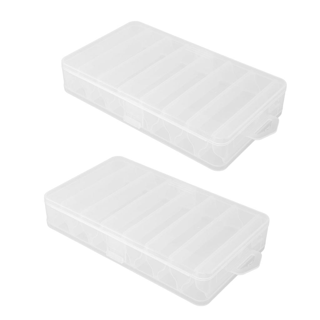 2PCS Fishing Lure Tackle Box Plastic Clear Visible Fishing Lure Bait Squid Jig Hooks Accessory Storage Case Container