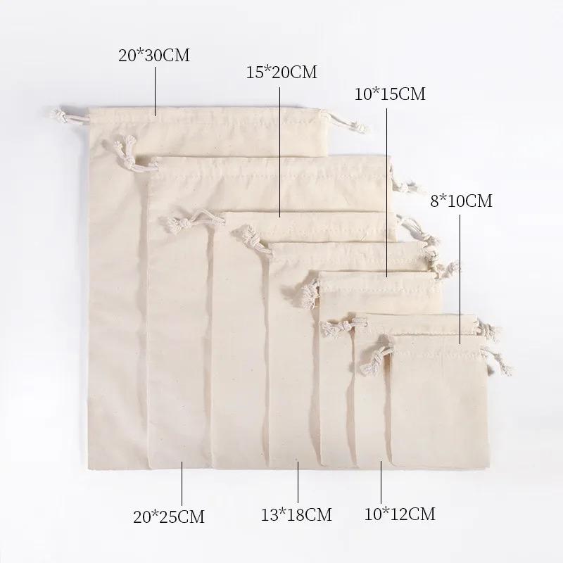 Food Grade Reusable Filter Bag Drawstring Closure for Loose Tea Coffee Herbs Spices Nut Milk Brewing Cooking Strainer