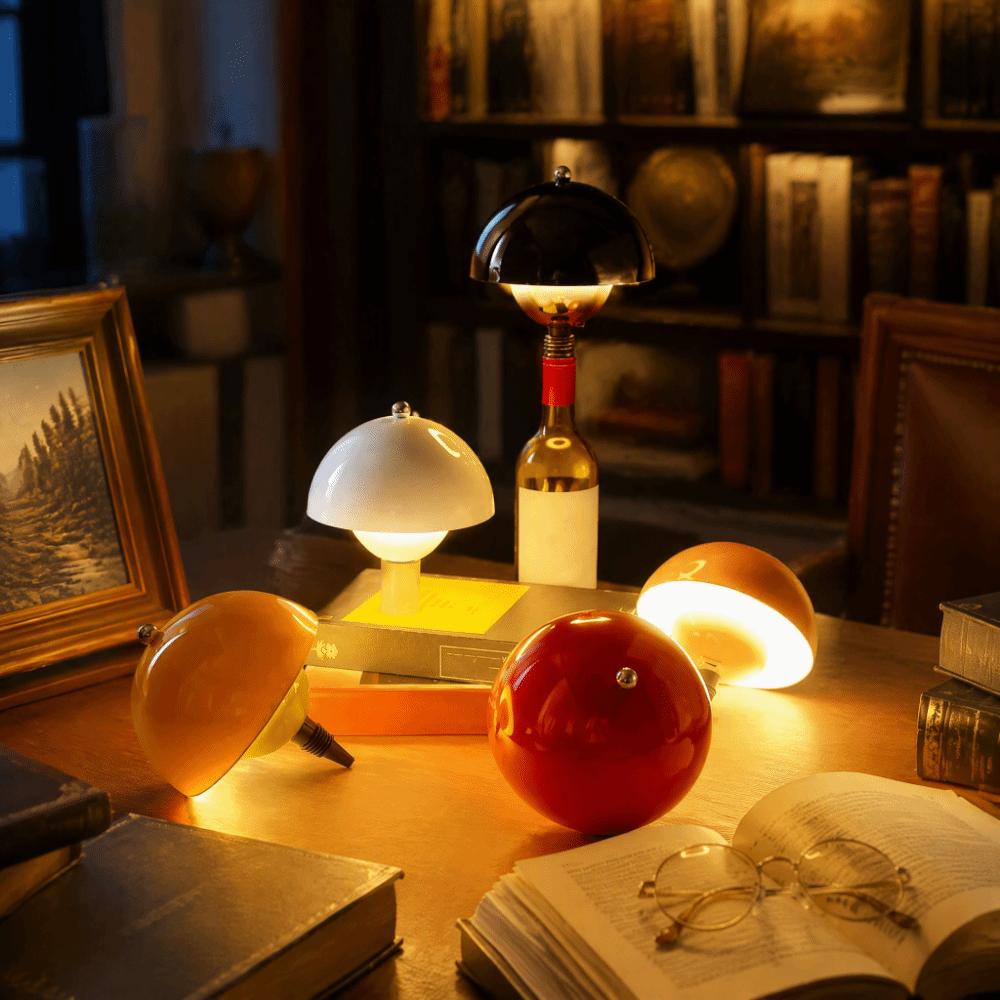 Rechargeable Bottle Lamp 3 Color Touch Dimming Table Lamp Mushroom Bottle Head Stepless Dimming Ambient Fixture Restaurant