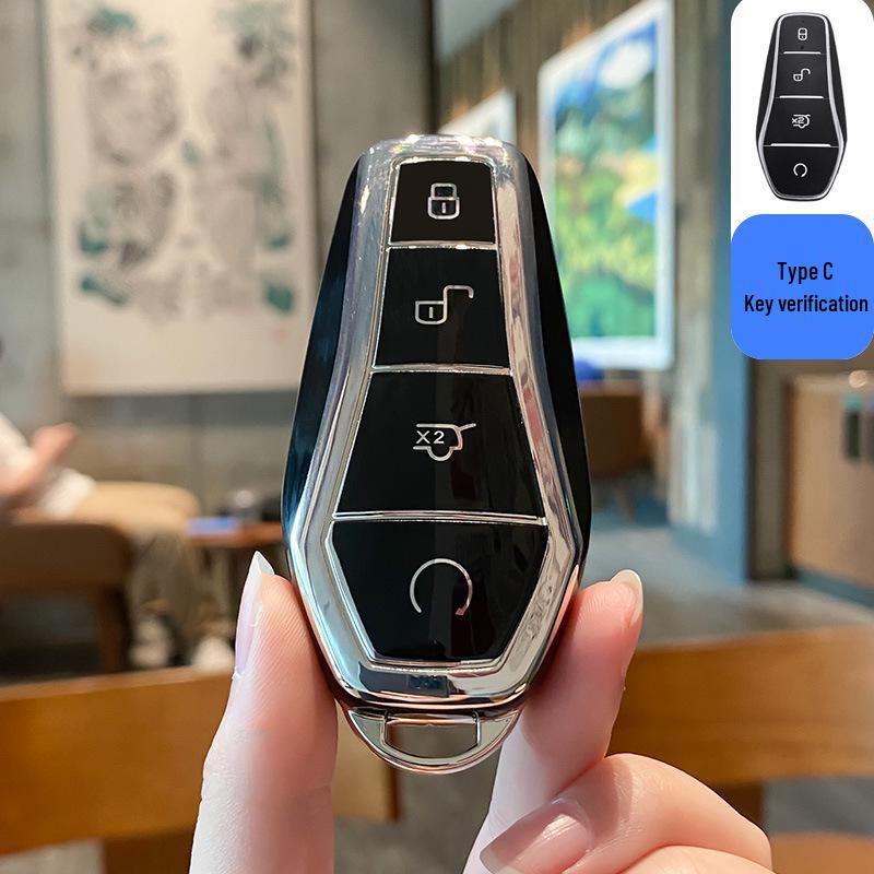 BYD Dolphin Key Case for Han Song, Tang DM-i, Qin Pro/Plus, Yuan, and E2 - Car Shell Buckle Bag.