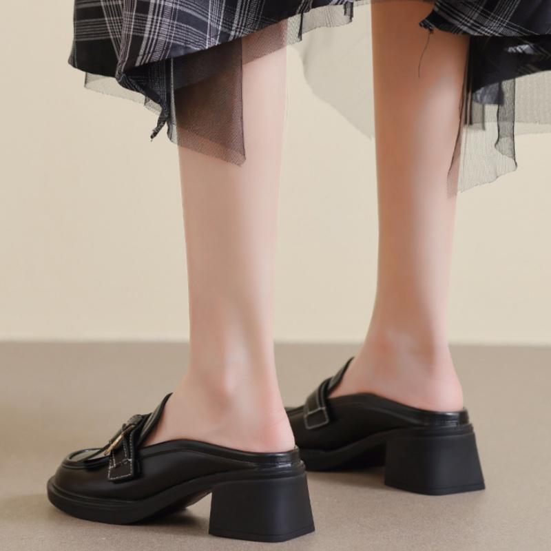 Fashion Black Super High Heels Women's Slippers 2025 New Style Mule Platform Pumps Slip On Comfortable Soft Women Sandals Slippers
