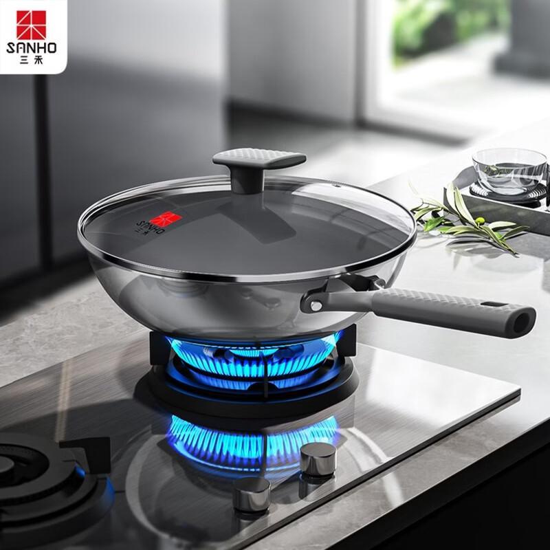 

Sanhe 32CM 0-Coating Stainless Steel Non-Stick Wok