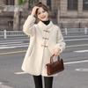 Sibaishe Women's Elegant Stand Collar Single-Breasted Loose Winter Coat