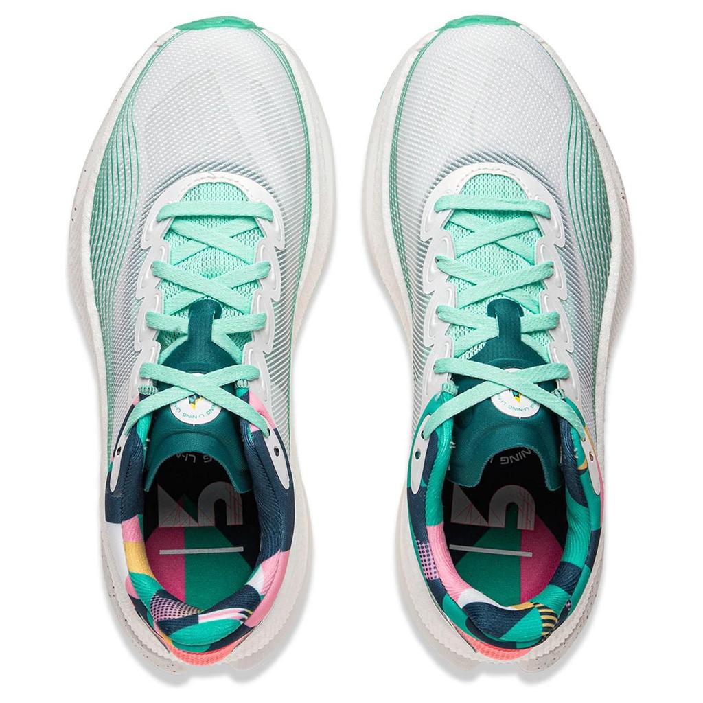 New LiNing Yueying 4PRO Cushioning Anti Slip And Wear Resistant Support Rebound Low Top Running Shoes Women's White Green ARHU014-5