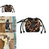 Childrens Retro Leopard Print Drawstring Water Bucket Bag With Pu Material For School And Casual Use