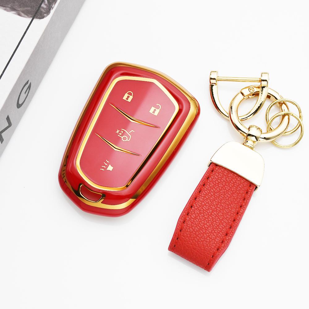 4/5 Buttons Shell Fob Holder Tpu Car Key Cover Case For Cadillac Ats Ct6 Cts Dts Xt5 Escalade Esv Srx Sts Xts Elr 2014 -