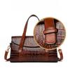 Mode Vintage Alligator Umhängetaschen für Damen Große Kapazität Damen Schultertaschen Geldbörsen und Handtaschen Unterarmhandtasche