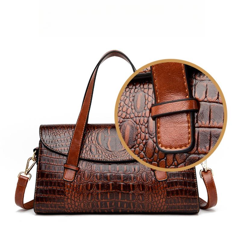 Módní Vintage Krokodýlí Crossbody Tašky pro Ženy Velkokapacitní Dámské Tašky přes Rameno Peněženky a Kabelky Kabelka do Podpaží