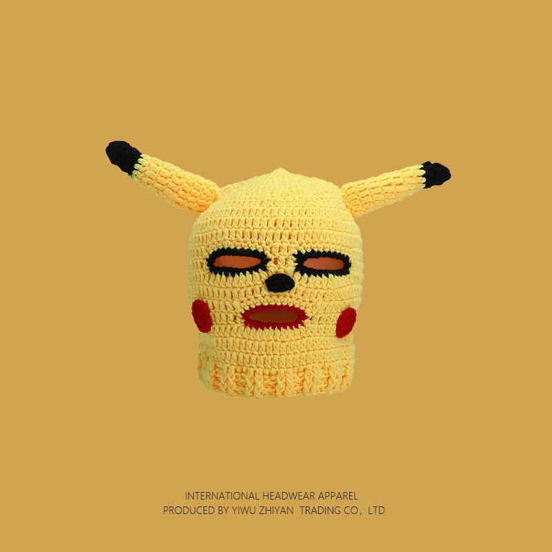 Ruffian Baby Monster Shrek Knitted Pullover Autumn and Winter Devil Long Braid Cartoon Handmade Wool Hat Tide