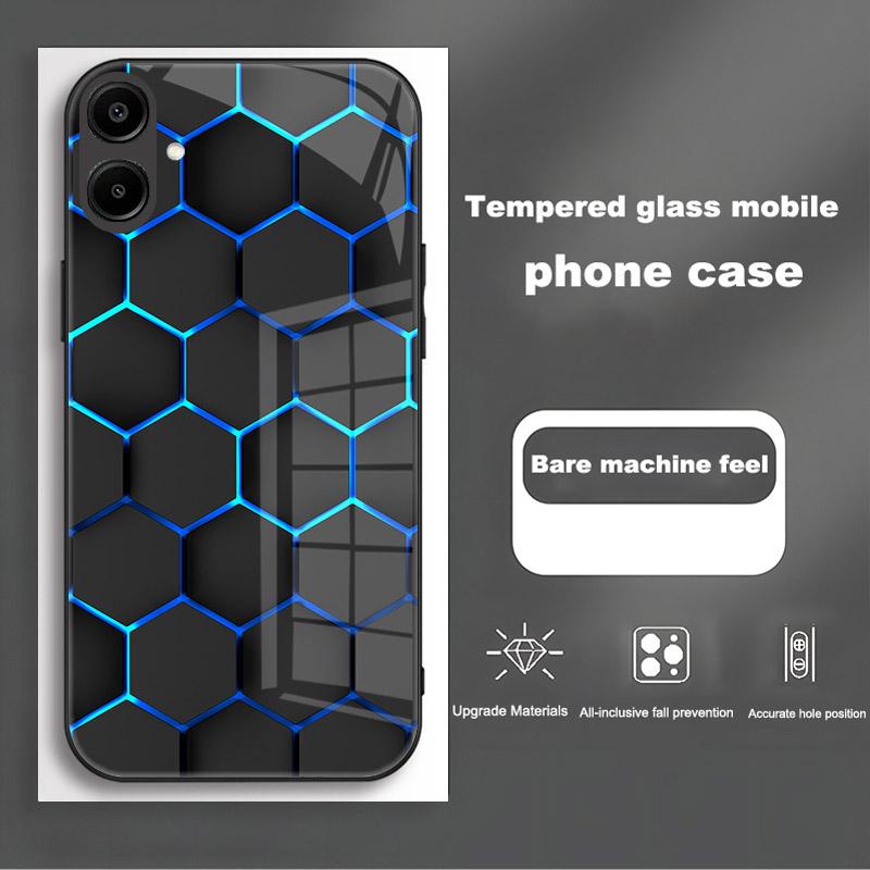 Shockproof Tempered Glass Case For Samsung Galaxy A56 A36 A26 A16 A06 5G Phone Back Cover Luxury Shell Coque Full Lens Protector