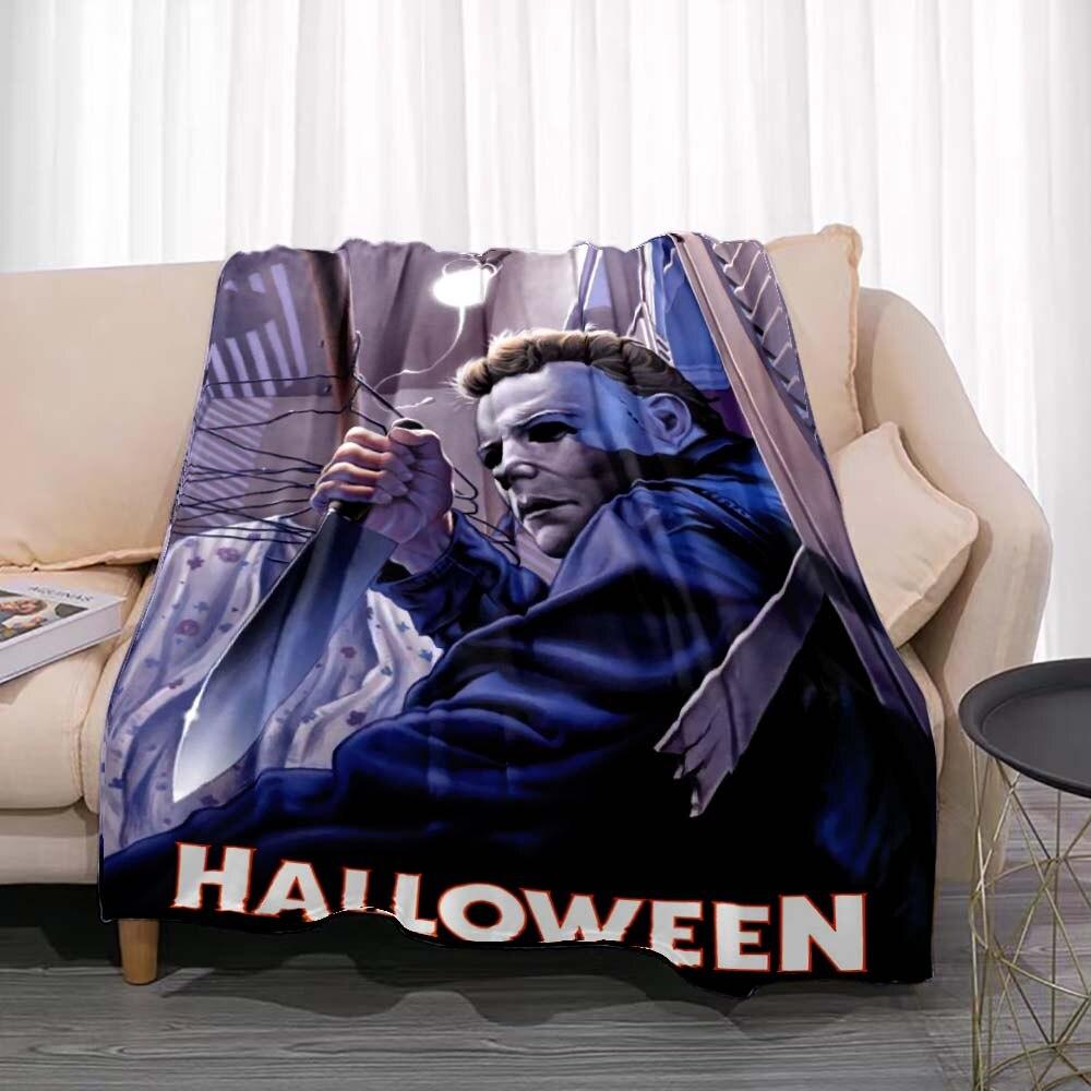 

Horror Movie Poster Halloween Soft Plush Flannel Lightweight Throw Blanket for Sofa Funny Halloween Friend Gift Home Room Decor 75x90cm