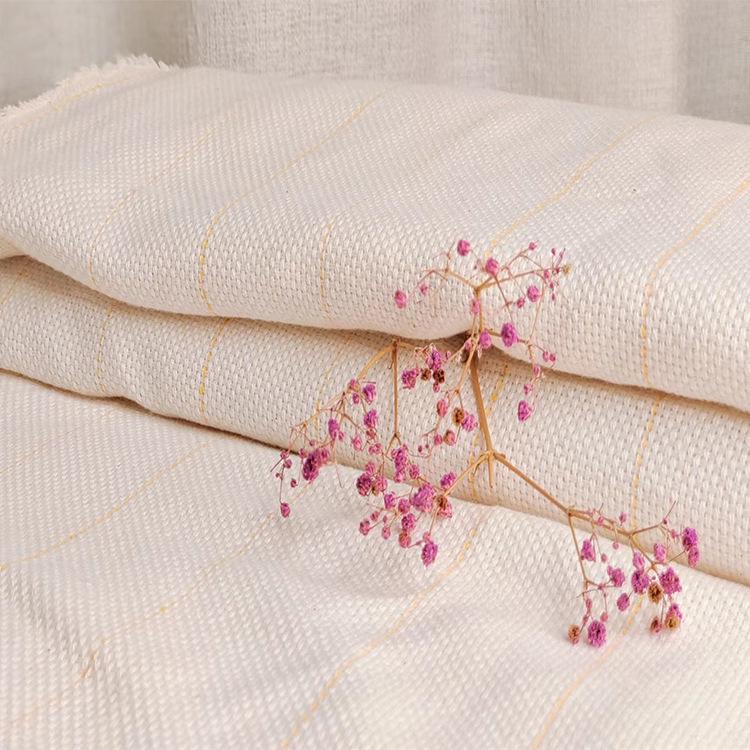 Non-Slip Tufting Backing Cloth - Double-Strand Polyester-Cotton with Yellow Line On White